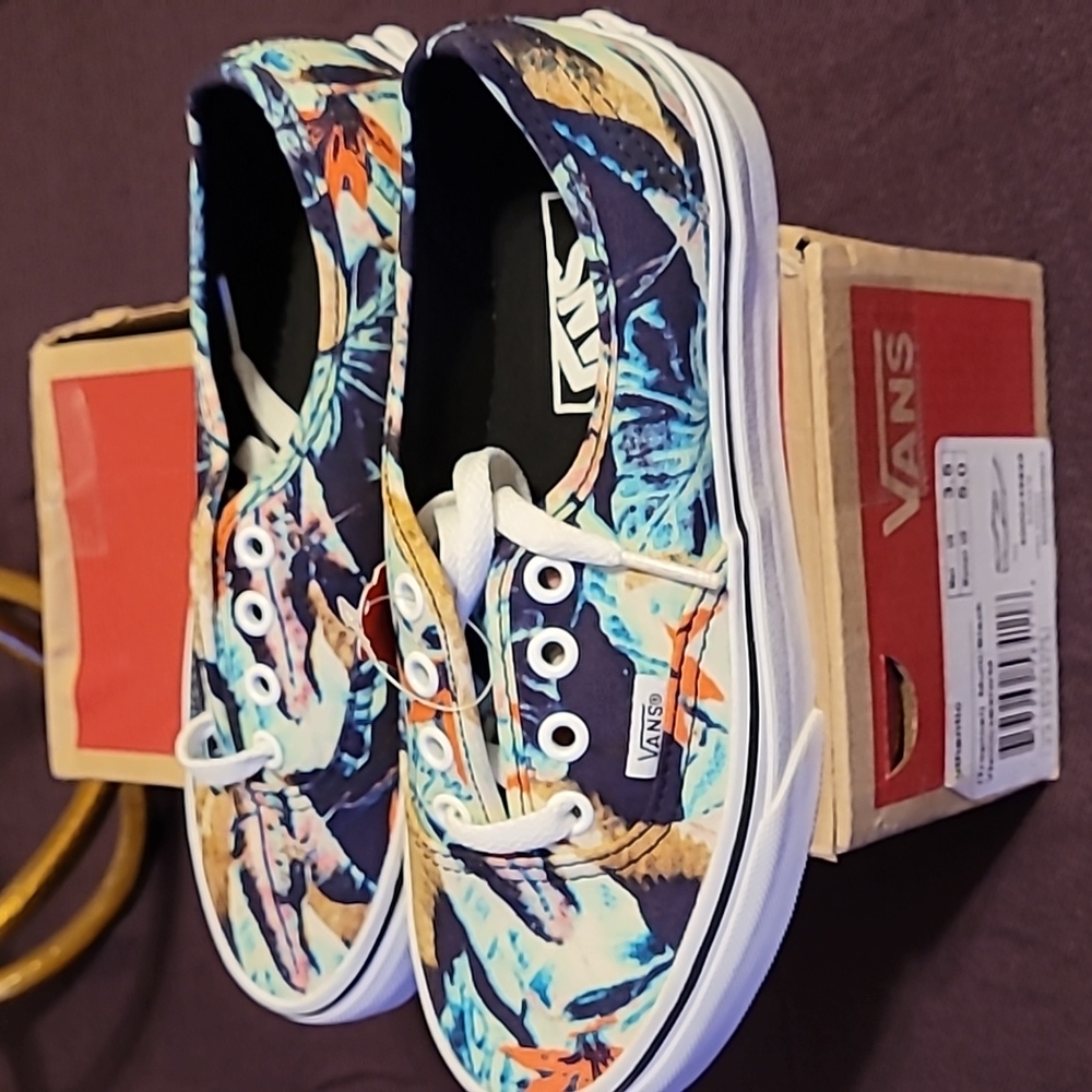 VANS AUTHENTIC TROPICAL MULTI/ BLACK SNEAKER W 5.0/ M 3.5 - Picture 6 of 10